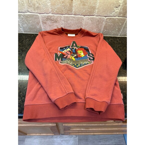 Scotch & Soda Felpa Organic Cotton Embroidered Sweatshirt Red Earth NEW Size M - Picture 2 of 11